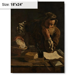 Archimedes metal print on a plain backdrop in size 18"x24".