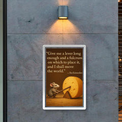 archimedes quote tiny mouse moves giant cheese with lever inspiring physics poster poster 2