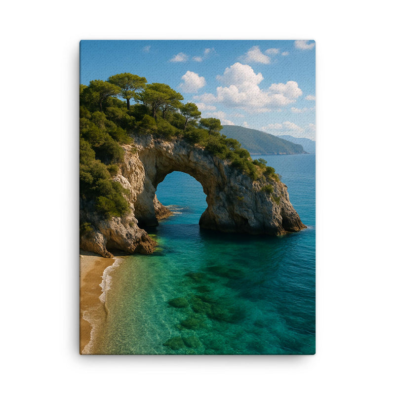 Arco Naturale di Palinuro Cilento Italy canvas print on a plain backdrop in size 18