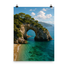 Arco Naturale di Palinuro Cilento Italy poster on a plain backdrop in size 8"x10".