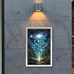 Arecibo message spiraling through jungle night poster 2