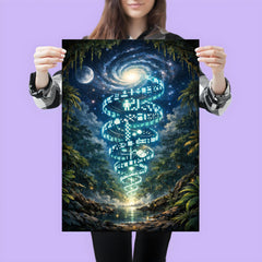 Arecibo message spiraling through jungle night poster 3