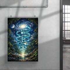 Arecibo message spiraling through jungle night poster 4
