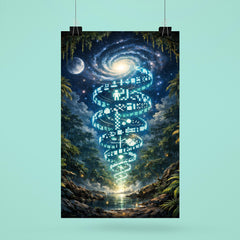Arecibo message spiraling through jungle night poster 6