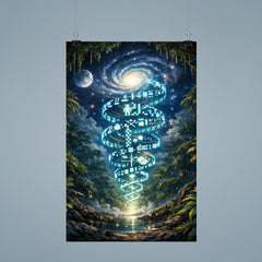 Arecibo message spiraling through jungle night poster 9