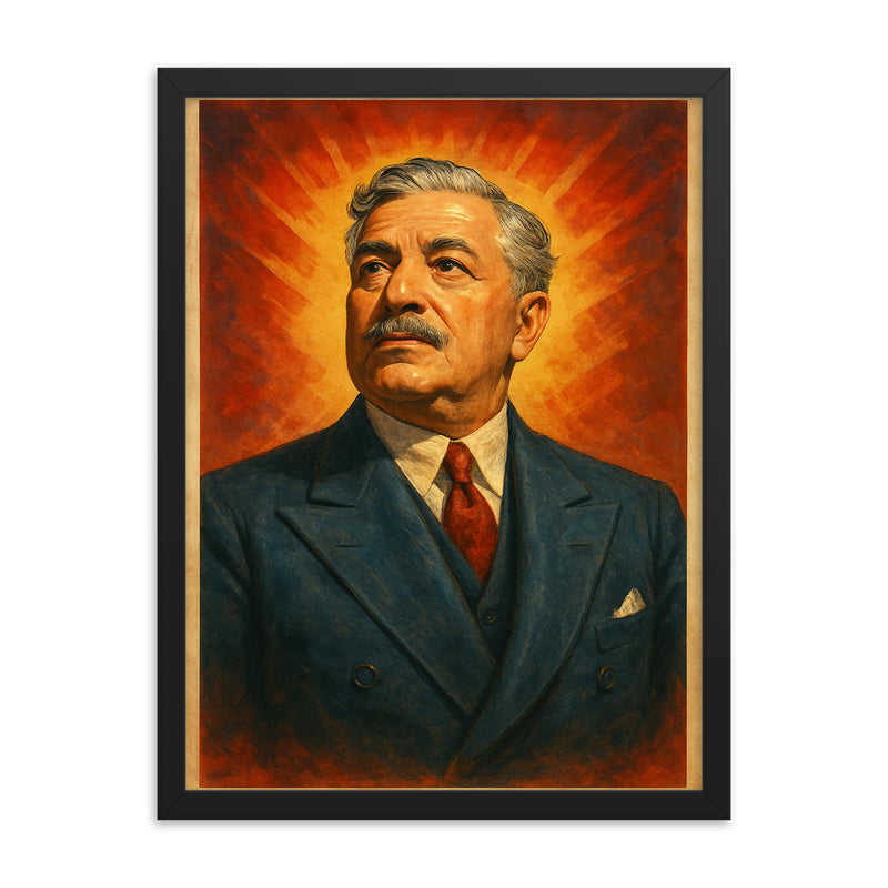 Aristides de Sousa Mendes framed print on a plain backdrop in size 18