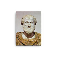 Aristotle canvas print on a plain backdrop in size 12"x16".