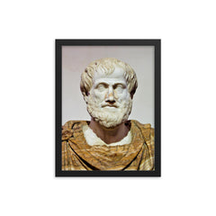 Aristotle framed print on a plain backdrop in size 12"x16".