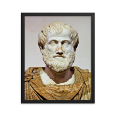 Aristotle framed print on a plain backdrop in size 16"x20".