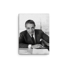 Aristotle Onassis canvas print on a plain backdrop in size 12"x16".
