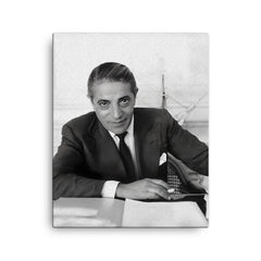 Aristotle Onassis canvas print on a plain backdrop in size 16"x20".