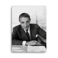 Aristotle Onassis canvas print on a plain backdrop in size 18"x24".