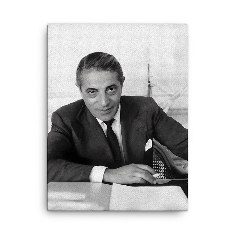 Aristotle Onassis canvas print on a plain backdrop in size 18