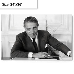 Aristotle Onassis metal print on a plain backdrop in size 24"x36".