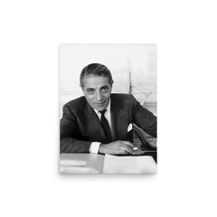 Aristotle Onassis poster on a plain backdrop in size 12"x16".