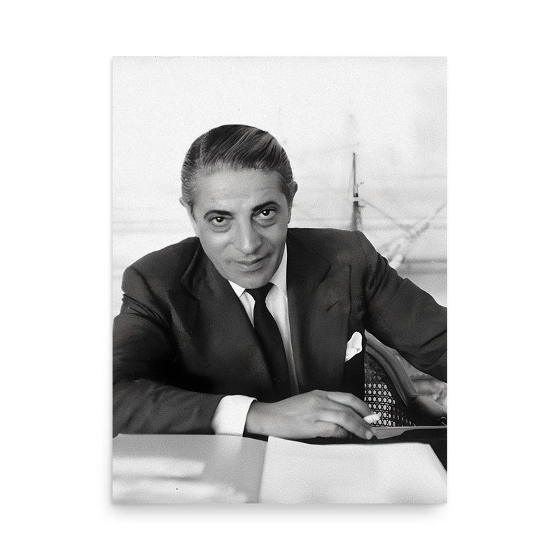 Aristotle Onassis poster on a plain backdrop in size 18