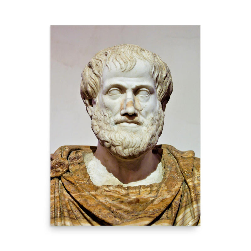 Aristotle poster on a plain backdrop in size 18