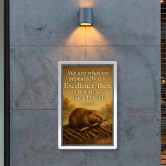 aristotle quote excellence is a habit beaver building poster 2