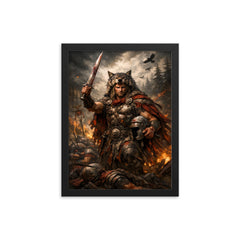Arminius after Teutoburg ambush framed print on a plain backdrop in size 12"x16".