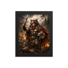 Arminius after Teutoburg ambush framed print on a plain backdrop in size 8"x10".