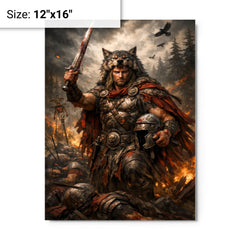 Arminius after Teutoburg ambush metal print on a plain backdrop in size 12"x16".