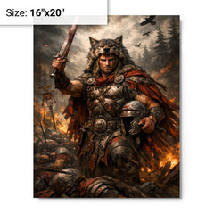 Arminius after Teutoburg ambush metal print on a plain backdrop in size 16"x20".