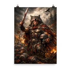 Arminius after Teutoburg ambush poster on a plain backdrop in size 8"x10".