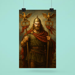 Arminius after Teutoburg with Roman eagles poster 6