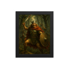 Arminius in Teutoburg forest ambush framed print on a plain backdrop in size 8"x10".