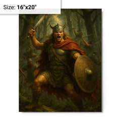 Arminius in Teutoburg forest ambush metal print on a plain backdrop in size 16"x20".