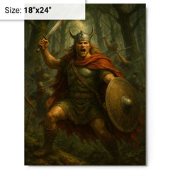Arminius in Teutoburg forest ambush metal print on a plain backdrop in size 18"x24".