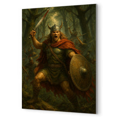 Arminius in Teutoburg forest ambush metal print mockup