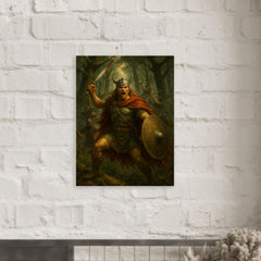 Arminius in Teutoburg forest ambush metal print mockup