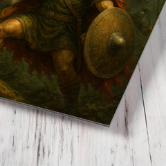 Arminius in Teutoburg forest ambush metal print mockup