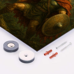 Arminius in Teutoburg forest ambush metal print mockup