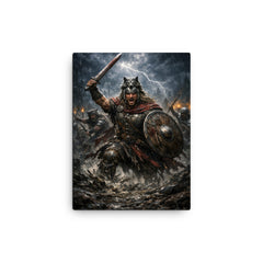 Arminius in Teutoburg storm and mud canvas print on a plain backdrop in size 12"x16".