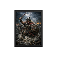 Arminius in Teutoburg storm and mud framed print on a plain backdrop in size 12"x16".
