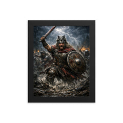 Arminius in Teutoburg storm and mud framed print on a plain backdrop in size 8"x10".