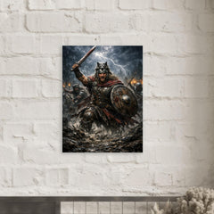 Arminius in Teutoburg storm and mud metal print mockup