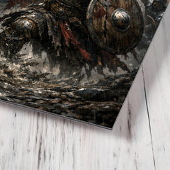 Arminius in Teutoburg storm and mud metal print mockup