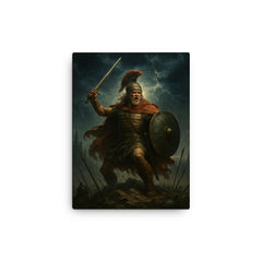 Arminius in Teutoburg storm canvas print on a plain backdrop in size 12"x16".