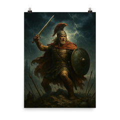 Arminius in Teutoburg storm poster on a plain backdrop in size 8"x10".