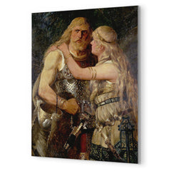 Arminius Says Goodbye to Thusnelda by Johannes Gehrts, 1884 metal print mockup