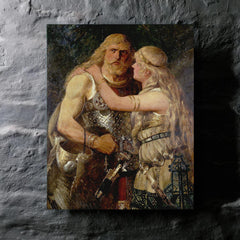 Arminius Says Goodbye to Thusnelda by Johannes Gehrts, 1884 metal print mockup