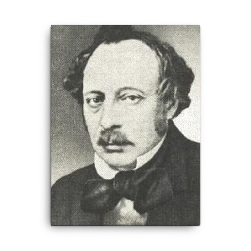 Arnold Ruge canvas print on a plain backdrop in size 18