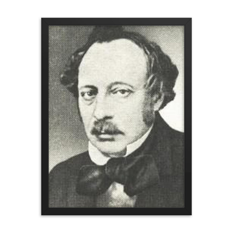 Arnold Ruge framed print on a plain backdrop in size 18