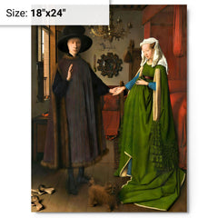 Arnolfini Portrait by Jan Van Eyck metal print on a plain backdrop in size 18"x24".