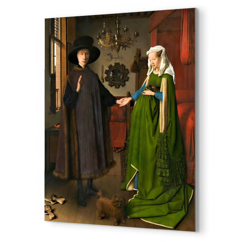 Arnolfini Portrait by Jan Van Eyck metal print mockup