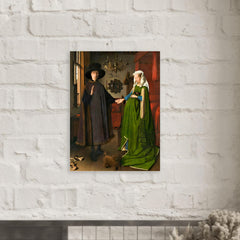 Arnolfini Portrait by Jan Van Eyck metal print mockup