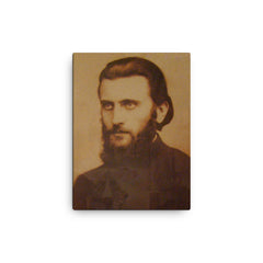 Arsenie Boca canvas print on a plain backdrop in size 12"x16".